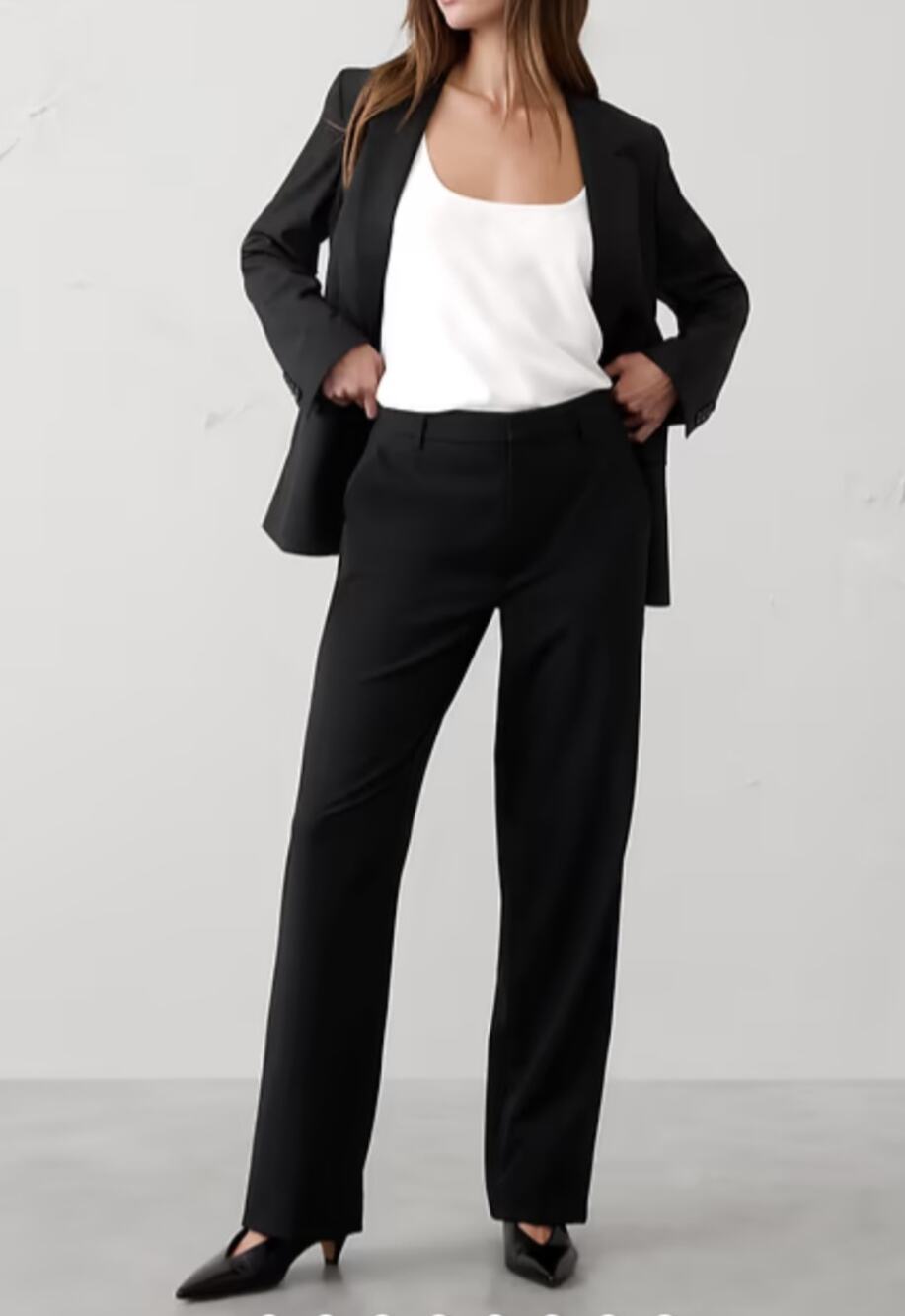 Banana Republic Sculpted Stretch High Rise Straight trouser pants Size 0 Preppy